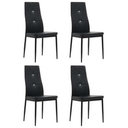 vidaXL 282110 - Chaises à manger lot de 4 noir similicuir