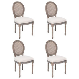 vidaXL 288455 - Chaises à manger lot de 4 crème tissu