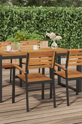 vidaXL 319516 - Table de jardin et pieds en forme de U 160x80x75 cm bois acacia