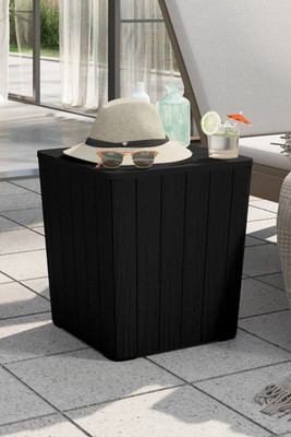 vidaXL 364152 - Table de jardin avec couvercle amovible noir polypropylène