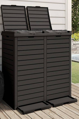 vidaXL 364173 - Poubelle dextérieur noir 78x41x86 cm polypropylène