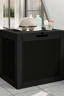 vidaXL 364178 - Boîte de stockage de jardin noir 55,5x43x53 cm polypropylène
