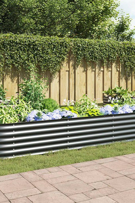 vidaXL 45527 - Garden Raised Bed 320x80x44 cm Galvanised Steel