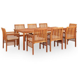 vidaXL 278900 - Ensemble à manger dextérieur 9 pcs et coussins Acacia solide
