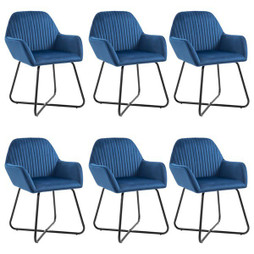 vidaXL 277006 - Chaises à manger lot de 6 bleu velours