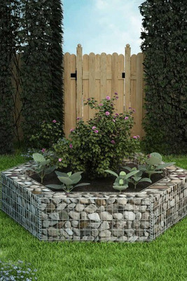 vidaXL 142536 - Hexagonal Gabion Raised Bed 200x173x40 cm