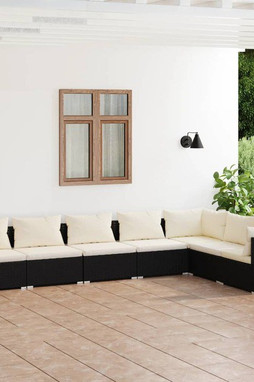 vidaXL 3101735 - Salon de jardin 7 pcs avec coussins Résine tressée