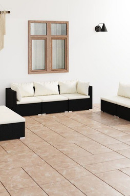 vidaXL 3102231 - Salon de jardin 7 pcs avec coussins Résine tressée