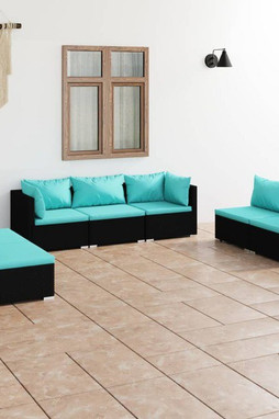 vidaXL 3102233 - Salon de jardin 7 pcs avec coussins Résine tressée