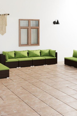 vidaXL 3102252 - Salon de jardin 8 pcs avec coussins résine tressée marron