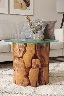 vidaXL 243474 - Table basse Bois flottant de teck massif 60 cm