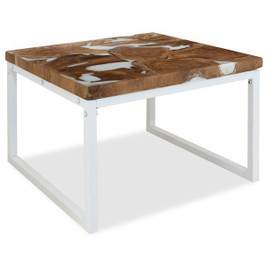 vidaXL 244554 - Table basse Teck Résine 60x60x40 cm