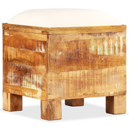 vidaXL 245138 - Banc de rangement Bois massif recyclé 40 x 40 x 45 cm
