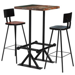 vidaXL 245398 - Mobilier de bar 3 pcs Bois de récupération massif