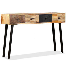 vidaXL 245403 - Table console Teck massif de récupération 120 x 30 x 76 cm