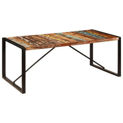 vidaXL 247412 - Table à dîner 200x100x75 cm Bois de récupération solide