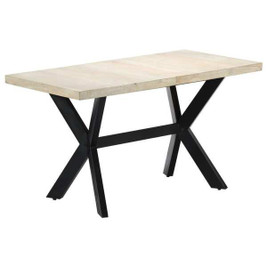 vidaXL 247438 - Dining Table 140x70x75 cm Solid Bleached Mango Wood
