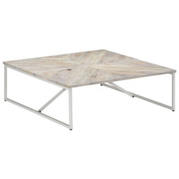 vidaXL 247698 - Table basse 110x110x36 cm Bois de manguier solide