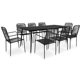 vidaXL 3058280 - 9 Piece Garden Dining Set Cotton Rope and Steel