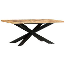 vidaXL 285963 - Dining Table 180x90x76 cm Solid Rough Mango Wood