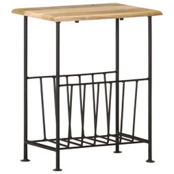 vidaXL 286465 - Magazine Rack 40x30x50 cm Solid Mango Wood and Steel