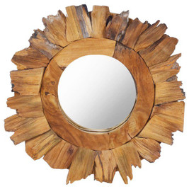 vidaXL 288803 - Miroir mural 40 cm Teck Rond
