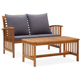 vidaXL 310264 - 2 Piece Garden Lounge Set with Cushions Solid Acacia Wood