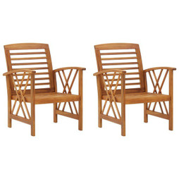vidaXL 310266 - Garden Chairs 2 pcs Solid Acacia Wood
