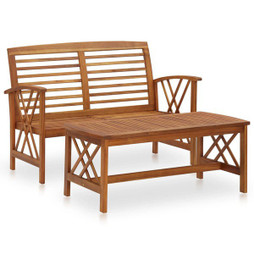 vidaXL 310272 - 2 Piece Garden Lounge Set Solid Acacia Wood