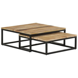 vidaXL 320389 - Nesting Coffee Tables 2 pcs Solid Mango Wood