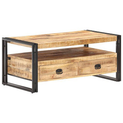 vidaXL 321558 - Table basse 100x55x45 cm Bois de manguier brut