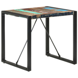 vidaXL 321601 - Table à manger 80x80x75 cm bois de récupération massif