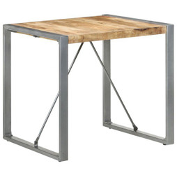 vidaXL 321603 - Table à manger 80x80x75 cm bois de manguier brut