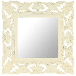 vidaXL 321641 - Miroir sculpté à la main 50x50 cm Bois de manguier massif