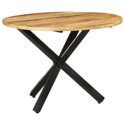 vidaXL 321681 - Table à dîner ronde 100x100x75 cm Bois de manguier brut