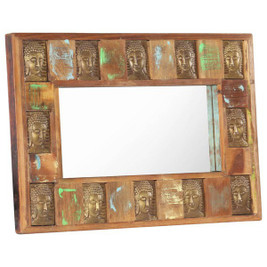 vidaXL 321814 - Miroir avec revêtement Bouddha 80x50 cm Bois de récupération