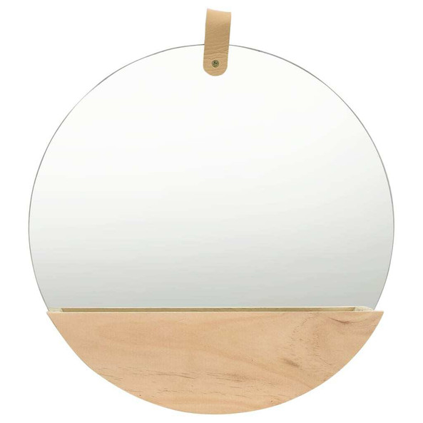 vidaXL 322801 - Wall Mirror Solid Pinewood 35 cm