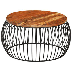 vidaXL 338022 - Table basse Ø68 cm Bois de récupération solide