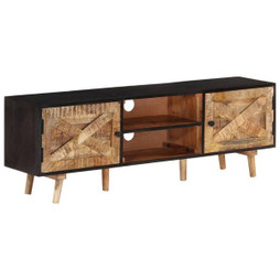 vidaXL 338420 - Meuble TV 140x30x46 cm Bois de manguier brut et dacacia massif