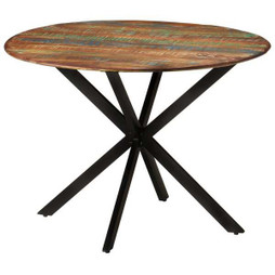vidaXL 338455 - Table à dîner Ø110x78 cm Bois de récupération massif et acier