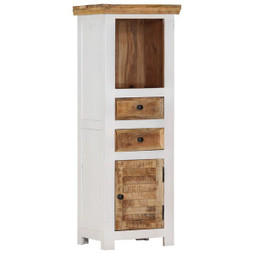 vidaXL 338448 - Buffet haut Marron/blanc 40x30x110cm Bois de manguier/ dacacia