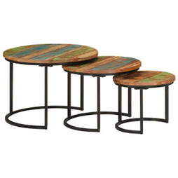 vidaXL 353902 - Tables gigognes 3 pcs bois massif de récupération