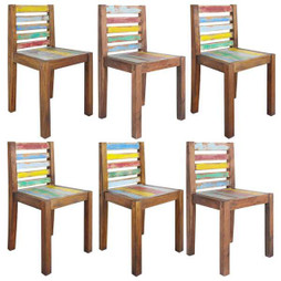 vidaXL 3082891 - Chaises à manger lot de 6 bois de récupération solide