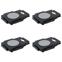 vidaXL 154486 - Chariots de déménagement à 8 roues 4 pcs noir PP 150 kg