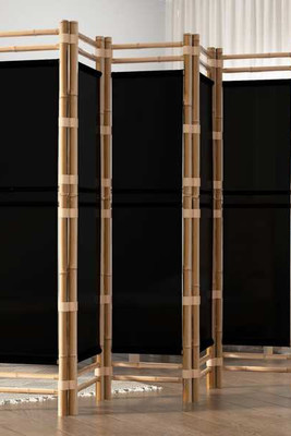 vidaXL 350630 - Folding 6-Panel Room Divider 240 cm Bamboo and Canvas