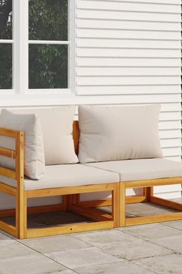 vidaXL 360010 - 2 Piece Garden Sofa Set with Cushions Solid Wood Acacia