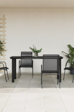 vidaXL 3200694 - 5 Piece Garden Dining Set Steel and Textilene