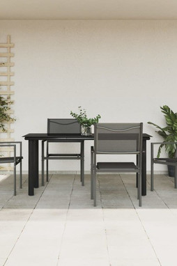 vidaXL 3200730 - 5 Piece Garden Dining Set Steel and Textilene