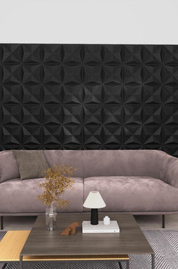 vidaXL 340588 - Panneaux muraux 3D 12 pcs 50x50 cm noir origami 3 m²