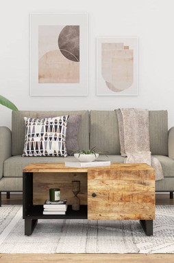 vidaXL 350632 - Coffee Table 80x50x40 cm Solid Wood Mango&Engineered Wood